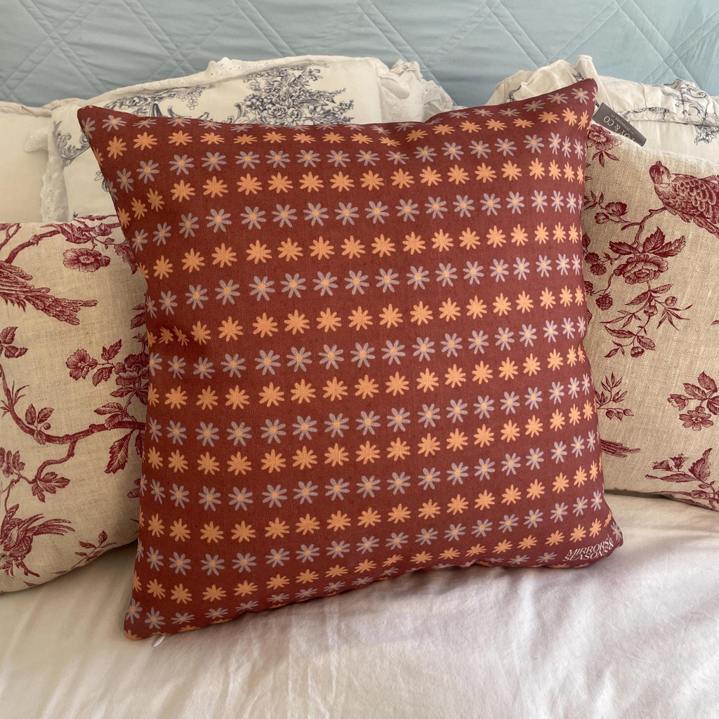 Burgundy Patterned Pillow